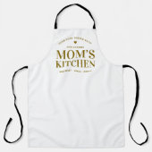 タイポグラフィマムズキッチンオープン24時間カスタム エプロン (正面)