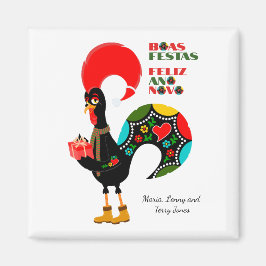 タイポグラフィミニマルクリスマスポルトガル語の挨拶 マグネット