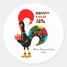 タイポグラフィミニマルクリスマスポルトガル語の挨拶 ラウンドシール