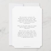 タイポグラフィミニマルックのオーバーレイ卒業写真 案内状 (裏面)