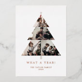 タイポグラフィミニマルフォイル何A年クリスマスツリー 箔シーズンカード (正面)