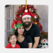 タイポグラフィミニマルポルトガル語のクリスマスの挨拶 セラミックオーナメント (裏面)