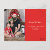 タイポグラフィミニマルポルトガル語のクリスマスの挨拶 ポストカード (裏面)