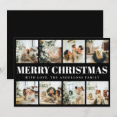 タイポグラフィミニマルメリークリスマスホリデーカード シーズンカード (正面/裏面)