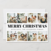 タイポグラフィミニマルメリークリスマスホリデーカード シーズンカード (正面)