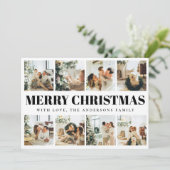 タイポグラフィミニマルメリークリスマスホリデーカード シーズンカード (スタンド正面)
