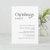 タイポグラフィミニマルレトロクリスマスパーティー 招待状 (スタンド正面)