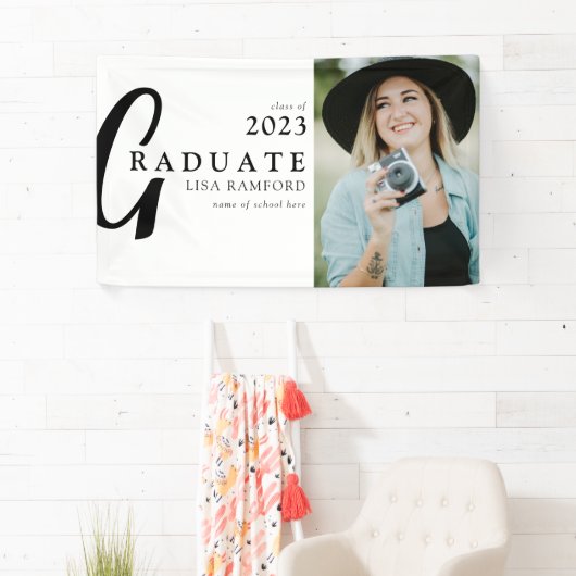 タイポグラフィミニマル大学院写真卒業 横断幕 (インサイチュ)