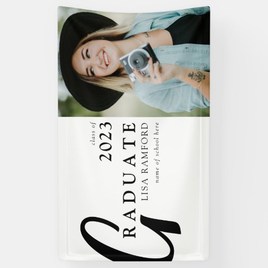 タイポグラフィミニマル大学院写真卒業 横断幕 (縦)