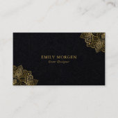タイポグラフィミニマル金ゴールドトバルペイズリーアクセント 名刺 (正面)