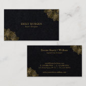 タイポグラフィミニマル金ゴールドトバルペイズリーアクセント 名刺 (正面/裏面)