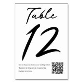 タイポグラフィミニマ結婚リストとQRコード テーブルナンバー (裏面)