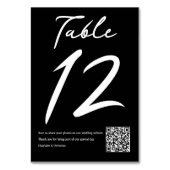 タイポグラフィミニマ結婚リストとQRコード テーブルナンバー (正面)