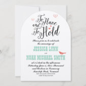 タイポグラフィミントコーラル招待状を持つ 招待状 (正面)