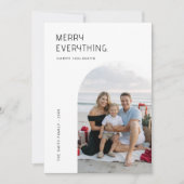 タイポグラフィメリーすべてビーチファミリークリスマス シーズンカード (正面)
