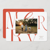 タイポグラフィメリークリスマスカード シーズンカード (正面/裏面)