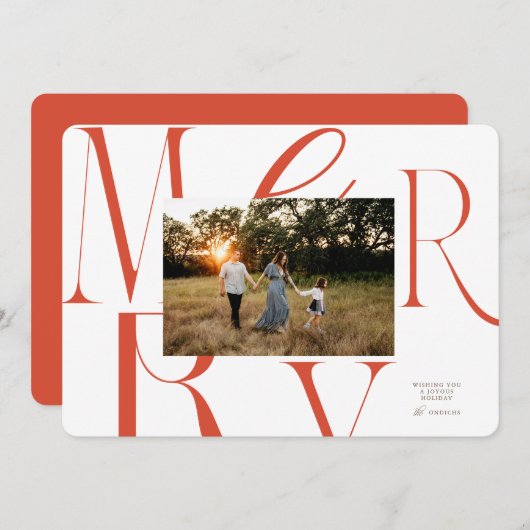 タイポグラフィメリークリスマスカード シーズンカード (正面/裏面)