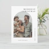 タイポグラフィメリークリスマスファミリーアーチ写真 シーズンカード (スタンド正面)