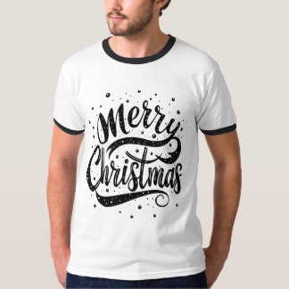 タイポグラフィメリークリスマス Tシャツ