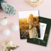 タイポグラフィモダンで最も幸せなホリデーズワンフォト シーズンカード