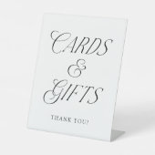 タイポグラフィモダンのウェディングカードとギフト 台座サイン (正面)