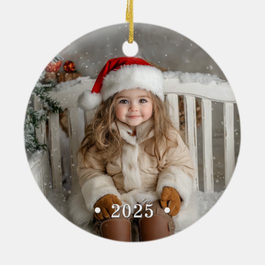 タイポグラフィモダンの喜びと世界写真 セラミックオーナメント (裏面)