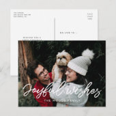 タイポグラフィモダンの喜びの願い休日の写真 ポストカード (正面/裏面)