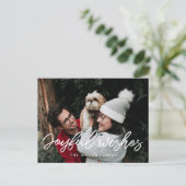 タイポグラフィモダンの喜びの願い休日の写真 ポストカード (スタンド正面)