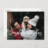 タイポグラフィモダンの喜びの願い休日の写真 ポストカード (正面/裏面)