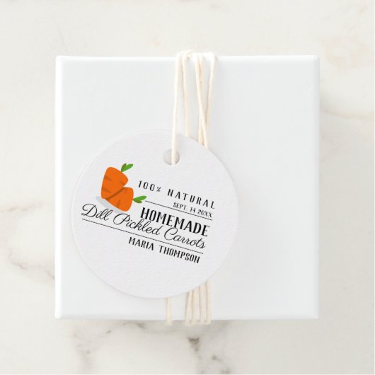 タイポグラフィモダンの煮詰めたニンジンの瓶ラベル フェイバータグ (インサイチュ)