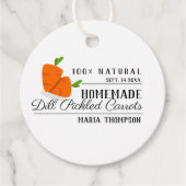 タイポグラフィモダンの煮詰めたニンジンの瓶ラベル フェイバータグ (正面)