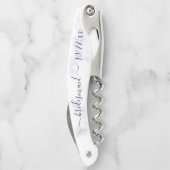 タイポグラフィモダンの結婚花嫁 ソムリエナイフ (裏面)