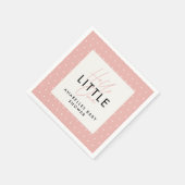 タイポグラフィモダンの赤ちゃんシャワーhello little one スタンダードカクテルナプキン (角)