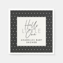 タイポグラフィモダンの赤ちゃんシャワーhello little one スタンダードカクテルナプキン