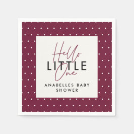 タイポグラフィモダンの赤ちゃんシャワーhello little one スタンダードカクテルナプキン