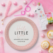タイポグラフィモダンの赤ちゃんシャワーhello little one ペーパープレート (パーティー)