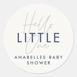タイポグラフィモダンの赤ちゃんシャワーhello little one ラウンドシール