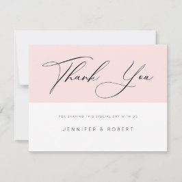 タイポグラフィモダンはライトピンク&ホワイトでお願い サンキューカード