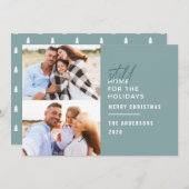 タイポグラフィモダンは休暇でまだ家にいる シーズンカード (正面/裏面)