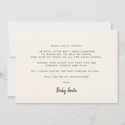 タイポグラフィモダンは俺のゴッドファーザーカードだ 招待状 (裏面)