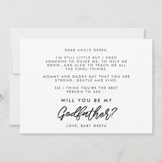 タイポグラフィモダンは俺のゴッドファーザーカードだ 招待状 (正面)