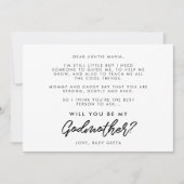 タイポグラフィモダンは私のゴッドマザーカードになる 招待状 (正面)
