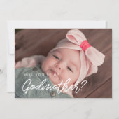 タイポグラフィモダンは私のゴッドマザーカードになる 招待状 (正面)