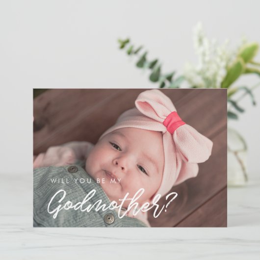 タイポグラフィモダンは私のゴッドマザーカードになる 招待状 (スタンド正面)