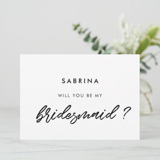 タイポグラフィモダンは私の花嫁の名刺だ 招待状 (スタンド正面)