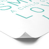 タイポグラフィモダンアイフレンドブレイブティール(緑がかった色)子供部屋 ポスター (角)