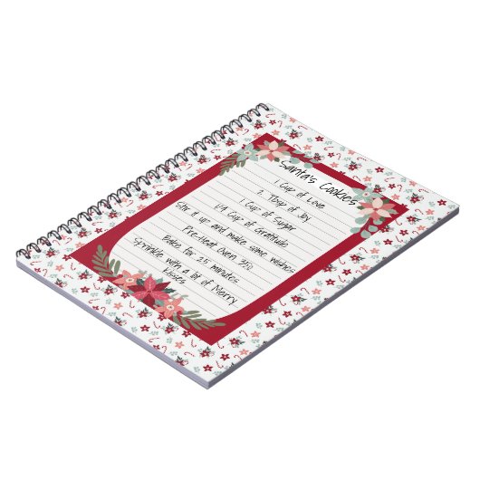 タイポグラフィモダンウィムジーレシピクリスマスレッド ノートブック (左側)