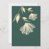 タイポグラフィモダンエメラルドグリーン植物学結婚校 招待状 (裏面)