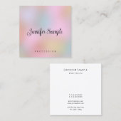 タイポグラフィモダンエレガントテンプレートパーソナライズされた スクエア名刺 (正面/裏面)