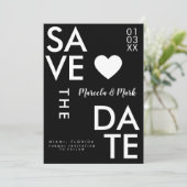 タイポグラフィモダンオレンジピンク日付カードを保存 カード (スタンド正面)